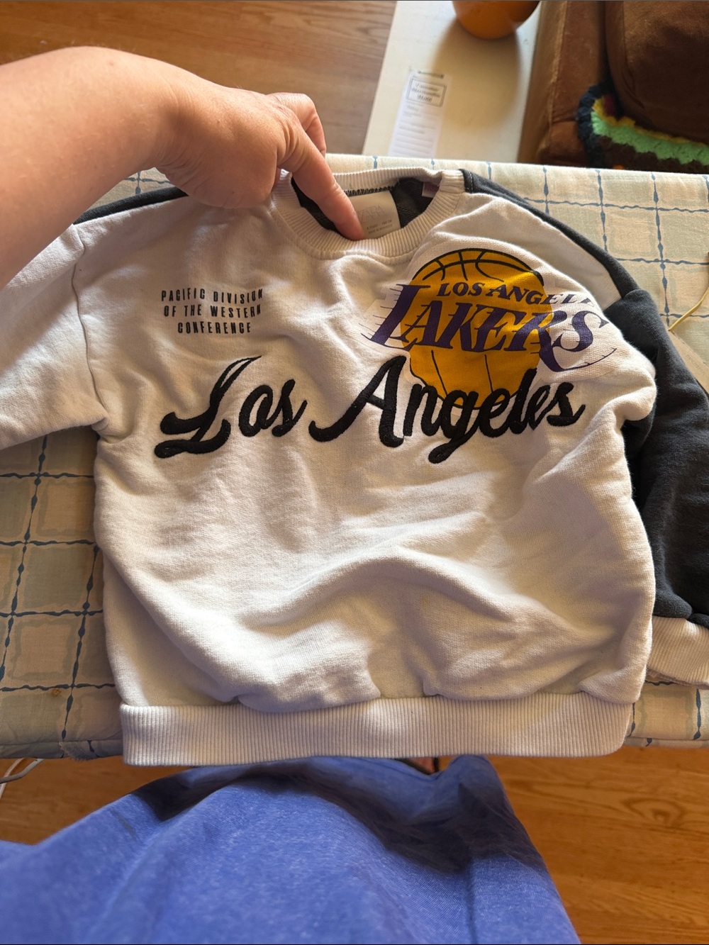 Zara Kids White and Black Los Angeles Lakers Sweatshirt